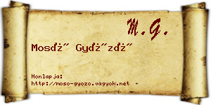 Mosó Győző névjegykártya